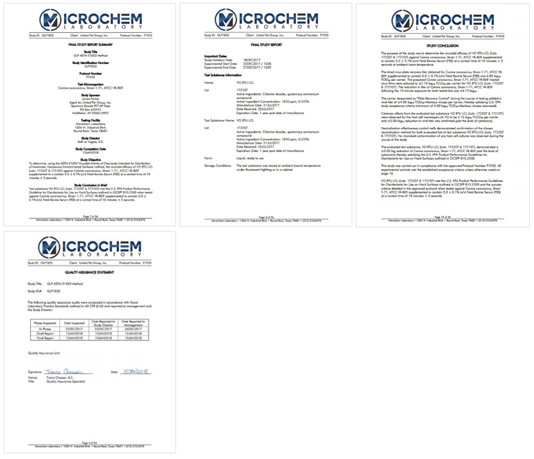 Mediclean Corona-virus test report